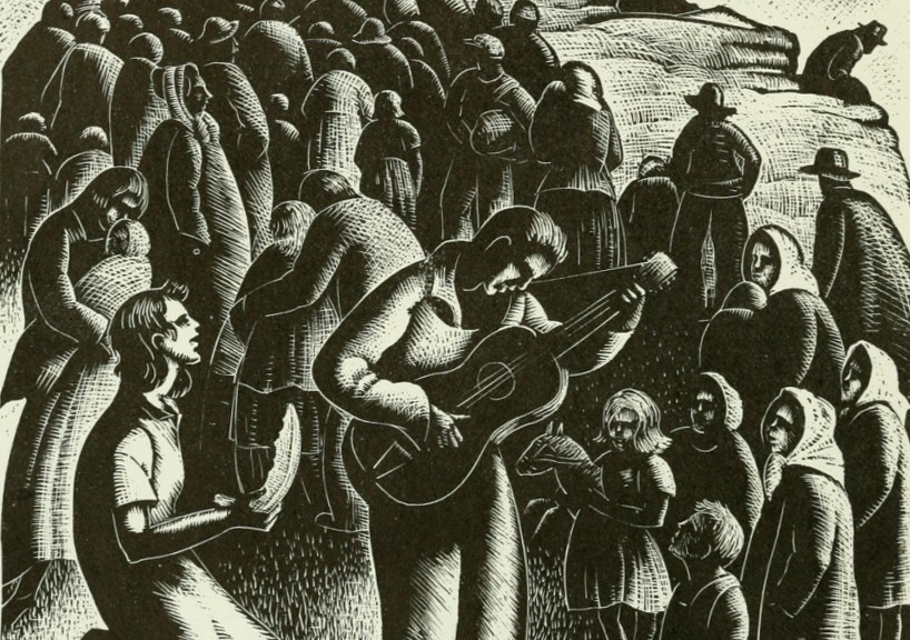 “All Day Singing,” Woodcut by Clare Leighton, 1952.
